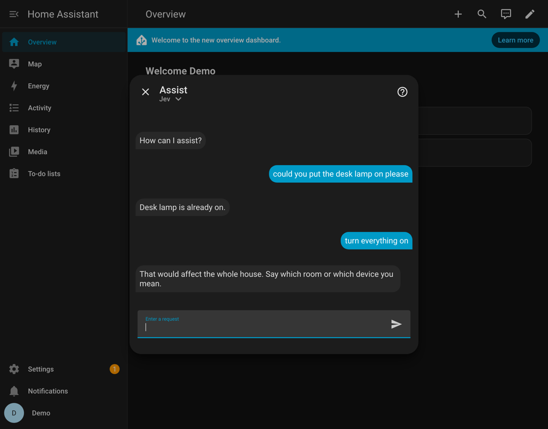 Assist answering through Jev